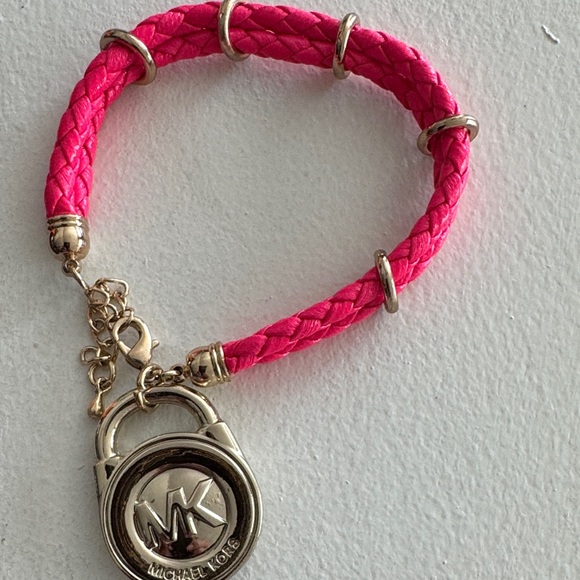 Michael Kors Accessories - Michael Kors Fuchsia Braided Bracelet with Gold Accents